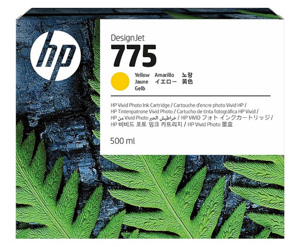 HP 775 500ml Yellow DesignJet Ink Cartridge (1XB19A)
